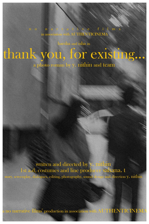 Movie poster for thank you, for existing... (2024)