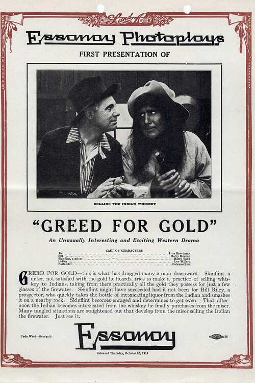 Movie poster for Greed for Gold (1913)