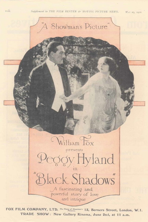 Movie poster for Black Shadows (1920)