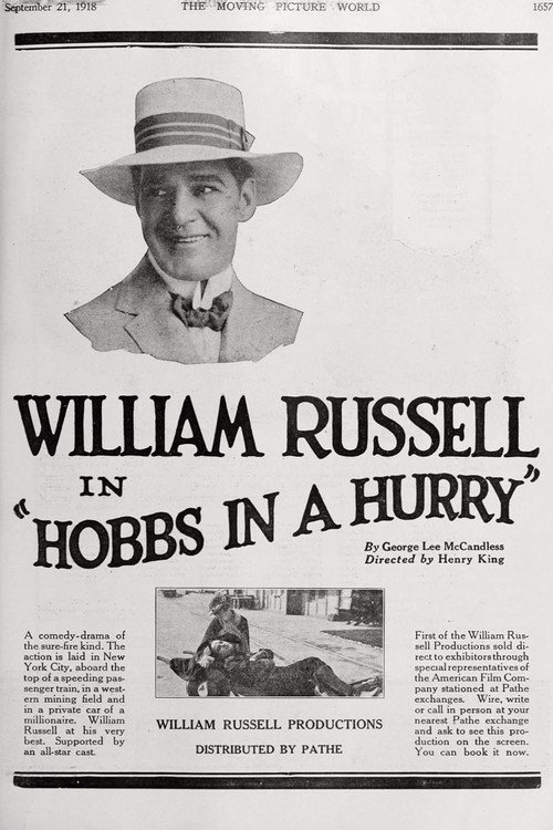 Movie poster for Hobbs in a Hurry (1918)