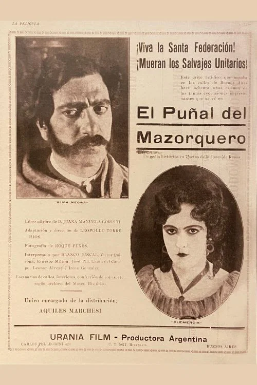 Movie poster for El puñal del mazorquero (1923)
