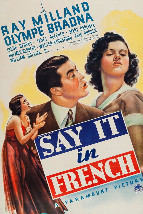 Movie poster for Say It in French (1938)