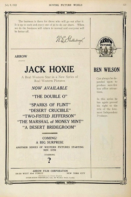 Movie poster for The Marshal of Moneymint (1922)