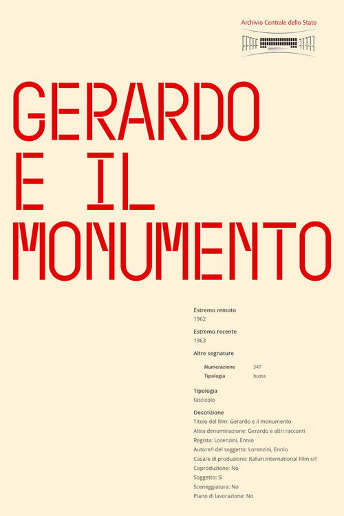 Movie poster for Gerardo E Il Monumento (1962)