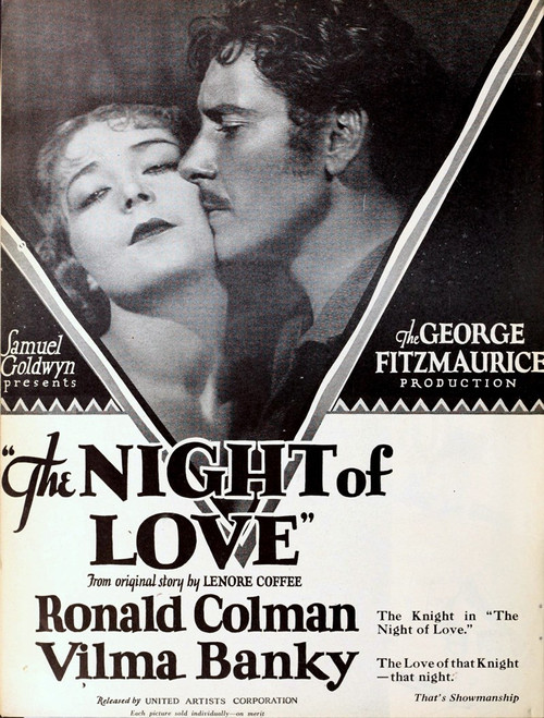 Movie poster for The Night of Love (1927)