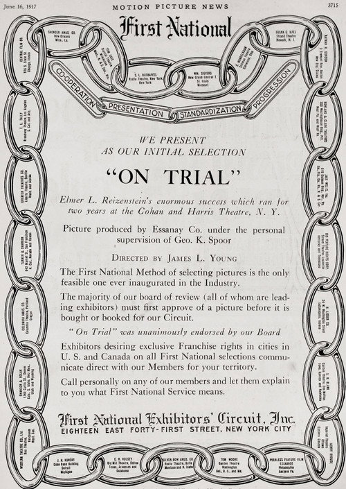 Movie poster for On Trial (1917)