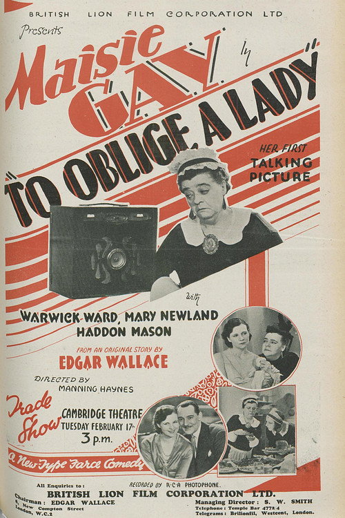 Movie poster for To Oblige a Lady (1931)