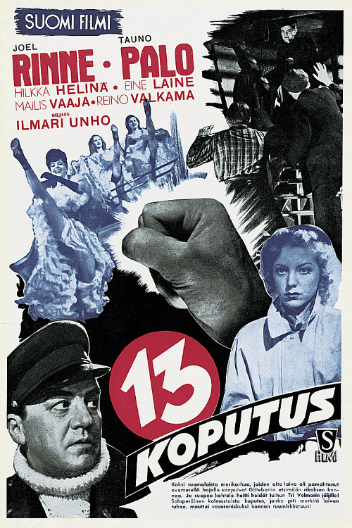 Movie poster for Kolmastoista koputus (1945)