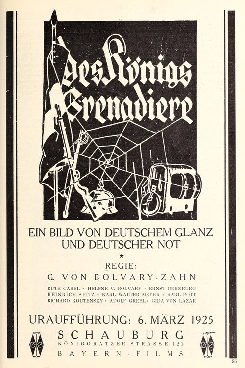 Movie poster for Die Königsgrenadiere (1925)