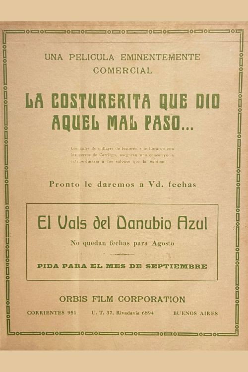 Movie poster for La costurerita que dio aquel mal paso (1926)
