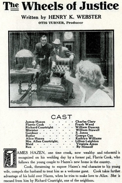 Movie poster for The Wheels of Justice (1911)
