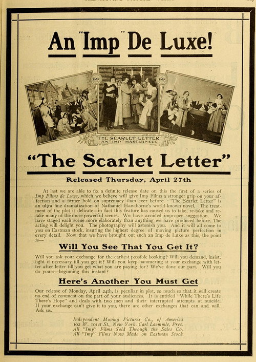 Movie poster for The Scarlet Letter (1911)
