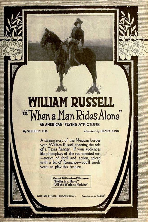 Movie poster for When a Man Rides Alone (1919)