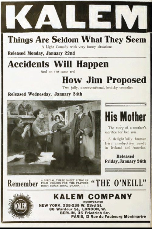 Movie poster for His Mother (1912)
