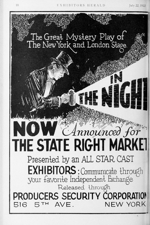 Movie poster for In the Night (1920)