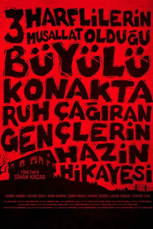Movie poster for Üç Harflilerin Musallat Olduğu Büyülü Konakta Ruh Çağıran Gençlerin Hazin Hikayesi (2018)