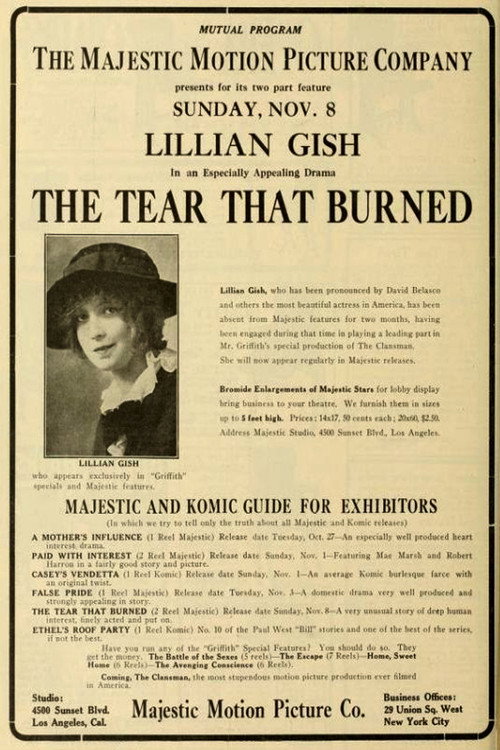 Movie poster for The Tear That Burned (1914)