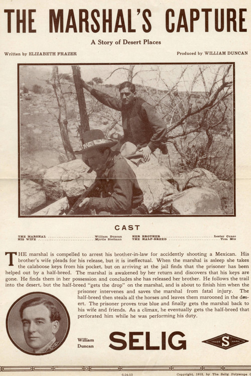 Movie poster for The Marshal's Capture (1913)