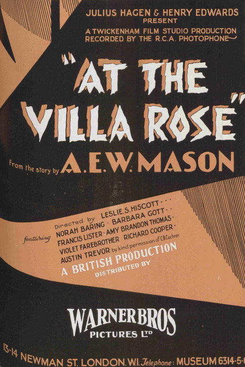 Movie poster for At the Villa Rose (1930)
