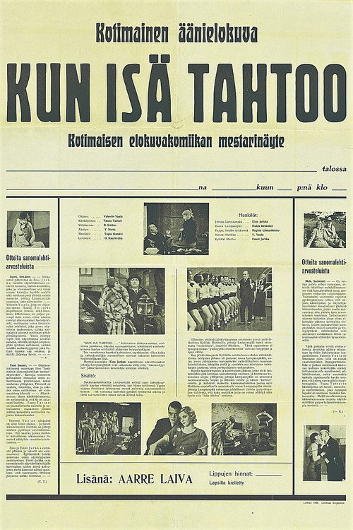 Movie poster for Kun isä tahtoo… (1935)