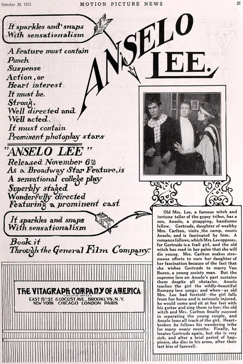 Movie poster for Anselo Lee (1915)