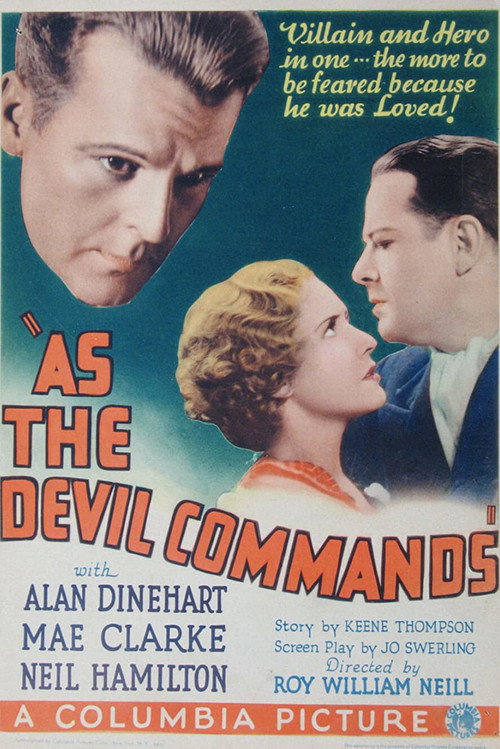 Movie poster for As the Devil Commands (1933)