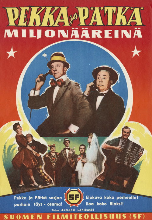 Movie poster for Pekka ja Pätkä miljonääreinä (1958)