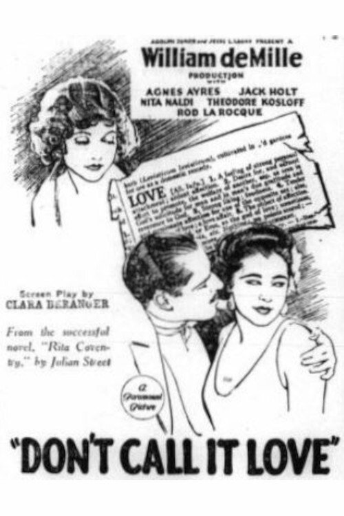 Movie poster for Don't Call It Love (1924)