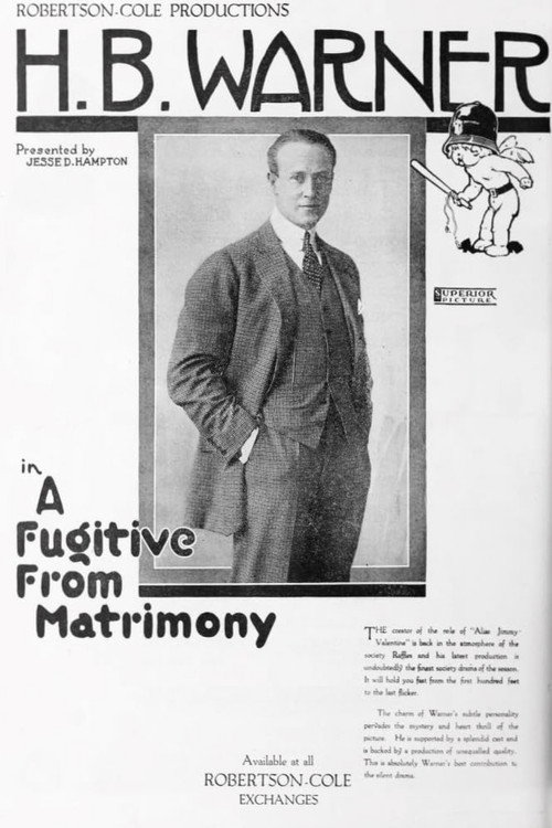 Movie poster for A Fugitive from Matrimony (1919)