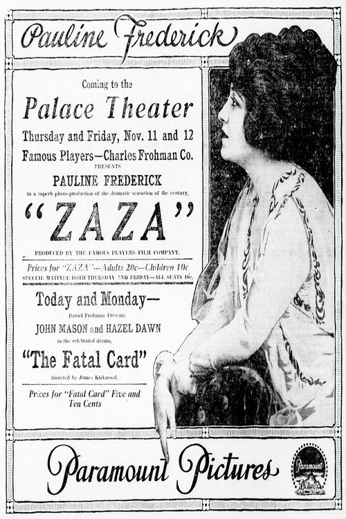 Movie poster for Zaza (1915)
