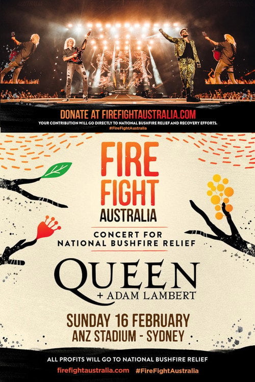Movie poster for Queen + Adam Lambert: Fire Fight Australia (2020)