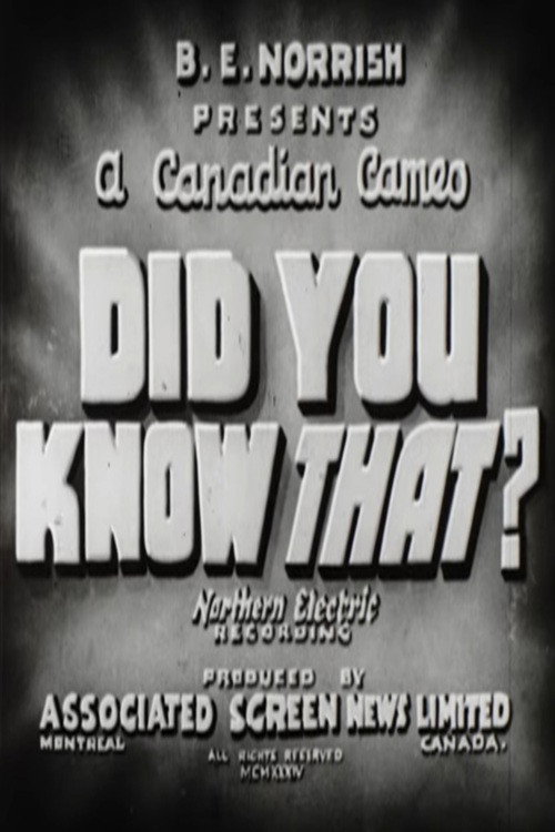 Movie poster for Did You Know That? (1934)