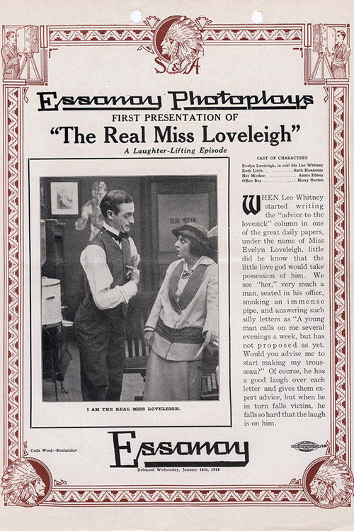 Movie poster for The Real Miss Loveleigh (1914)