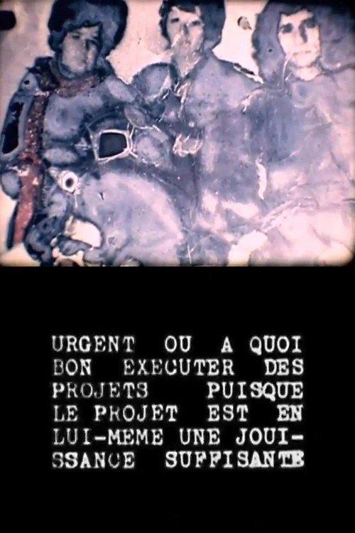 Movie poster for Urgent ou à quoi bon exécuter des projets puisque le projet est en lui-même une jouissance suffisante (1977)