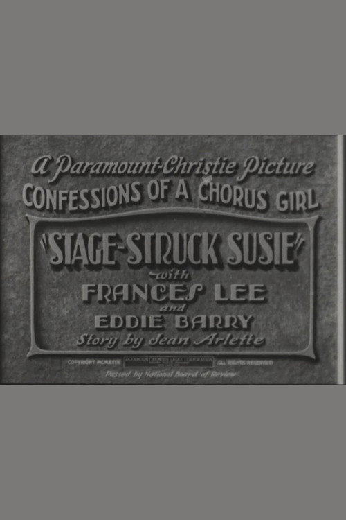 Movie poster for Stage Struck Susie (1929)