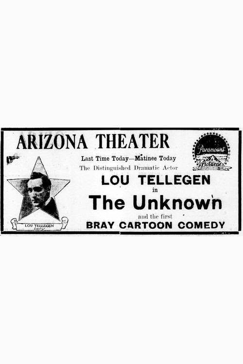 Movie poster for The Unknown (1915)