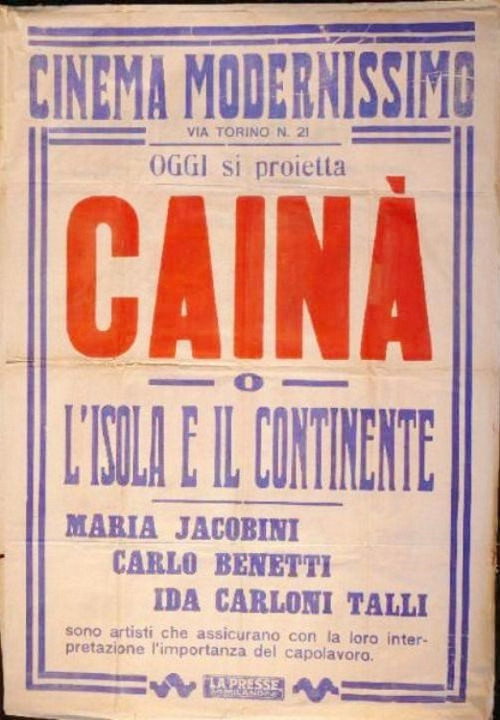 Movie poster for Cainà (1922)