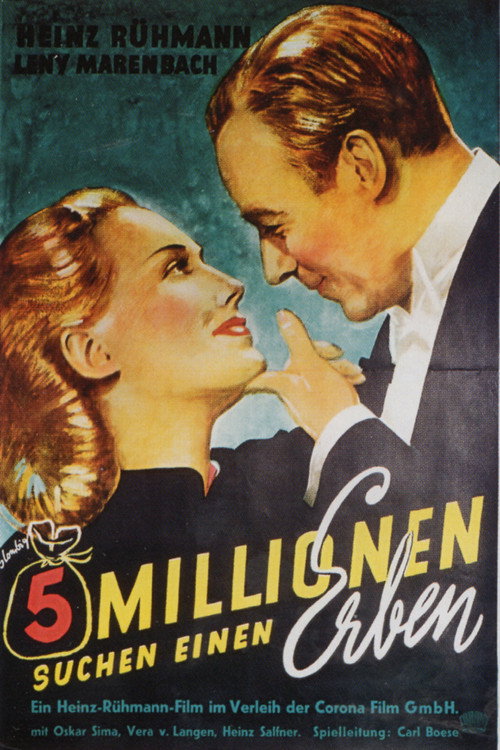 Movie poster for Five Millions Seek an Heir (1938)