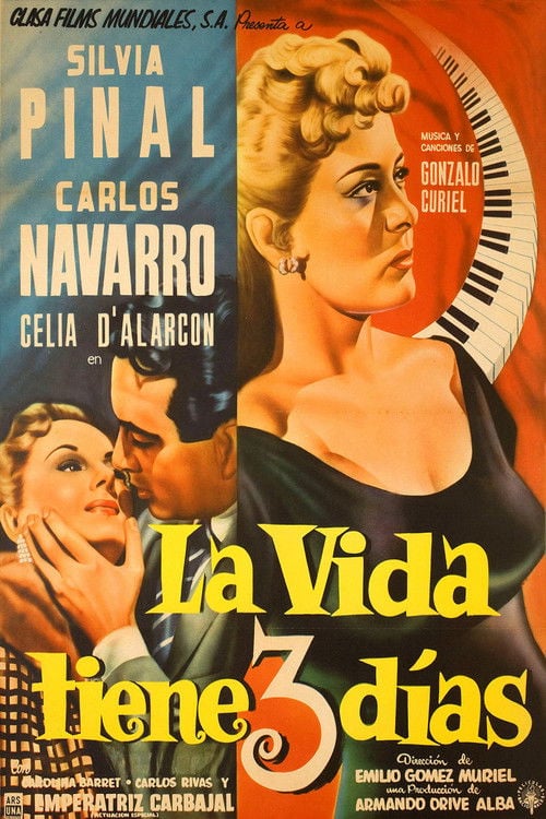 Movie poster for La vida tiene tres días (1955)