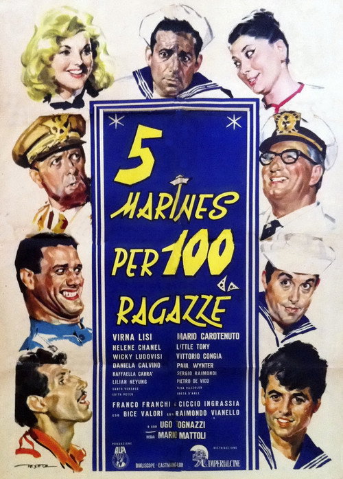 Movie poster for 5 marines per 100 ragazze (1961)