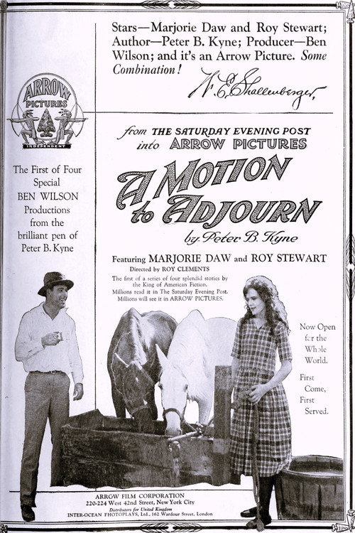 Movie poster for A Motion to Adjourn (1921)