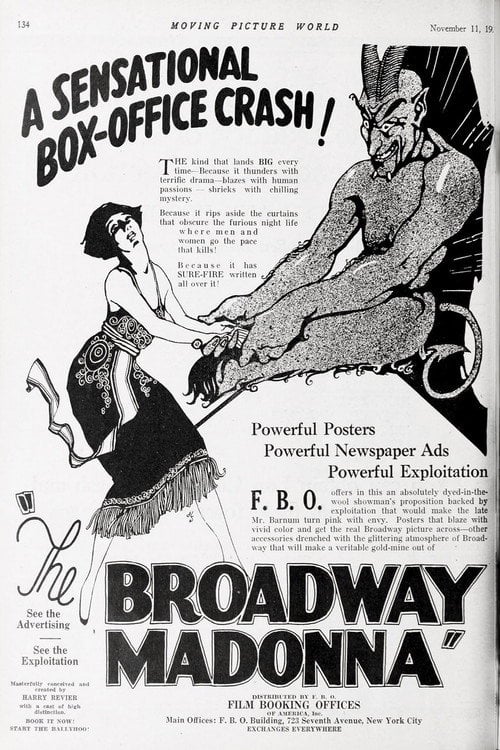 Movie poster for The Broadway Madonna (1922)