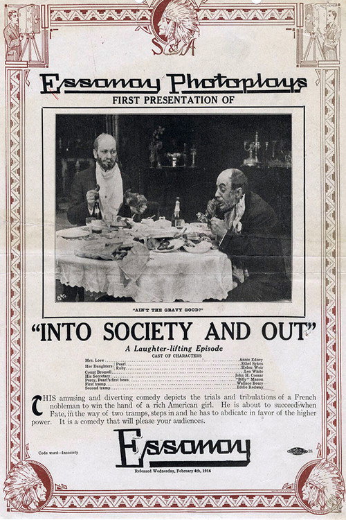 Movie poster for Into Society and Out (1914)