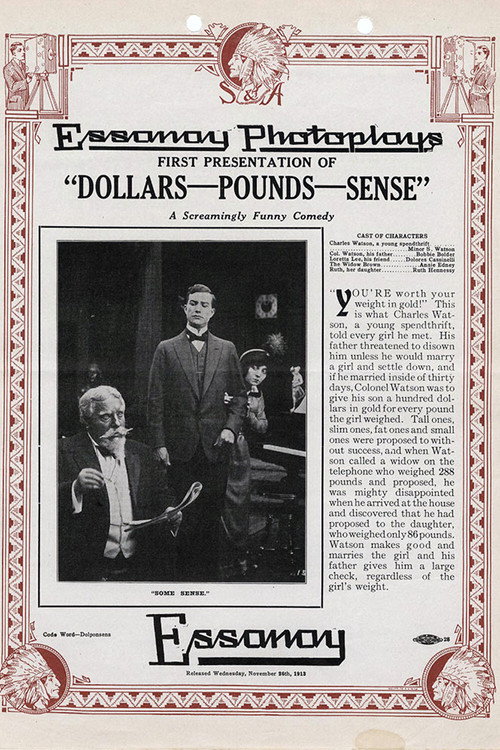 Movie poster for Dollars-Pounds-Sense (1913)