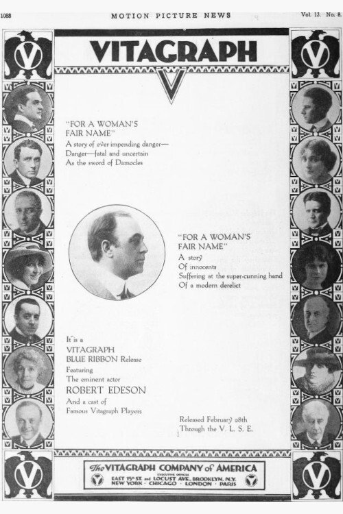 Movie poster for For a Woman’s Fair Name (1916)