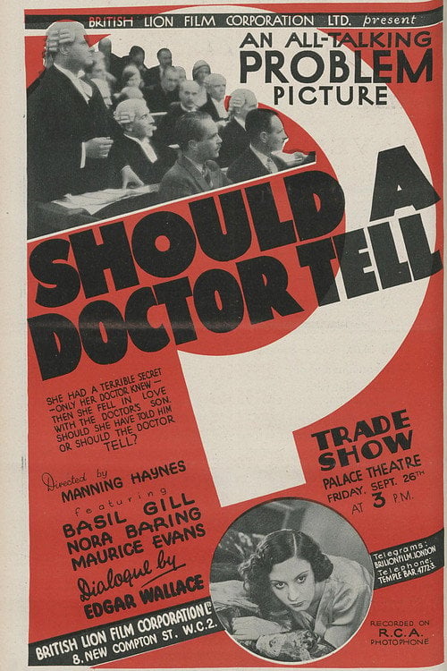 Movie poster for Should a Doctor Tell? (1930)
