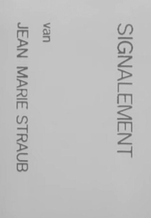 Movie poster for Signalement van Jean Marie Straub (1967)