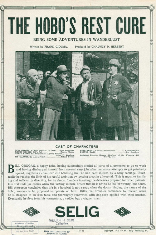 Movie poster for The Hobo's Rest Cure (1912)