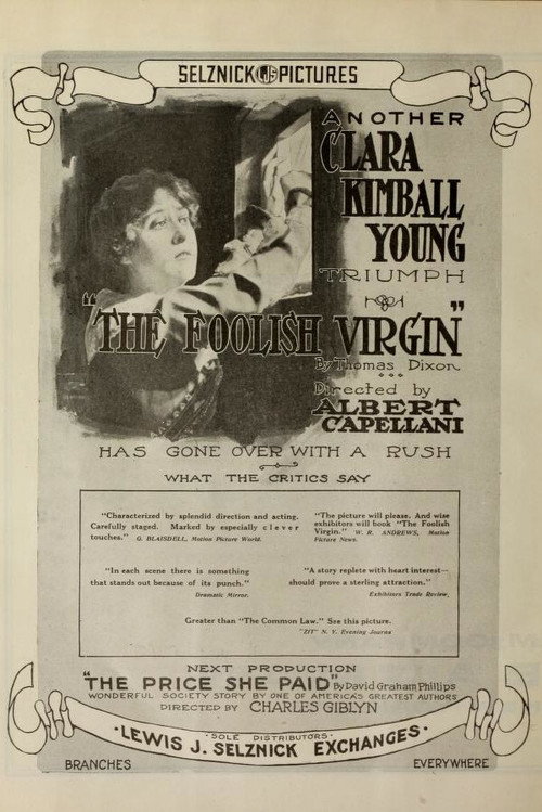 Movie poster for The Foolish Virgin (1916)