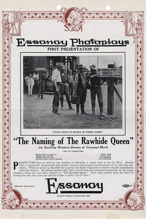 Movie poster for The Naming of the Rawhide Queen (1913)
